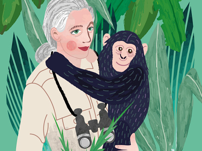 Jane Goodall animals illustrated environmental illustration