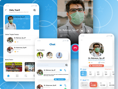 Doctor Consultation App app app consultation chat consultation design design app flat minimal mobile mobile ui ui uikit ux vector video call