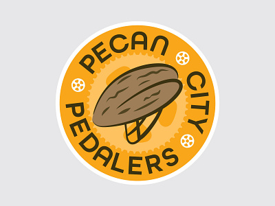 Pecan City Pedalers bicycle bike biking branding circular cycling design gear georgia helmet logo pecan pedal refresh south southeast southern update vector