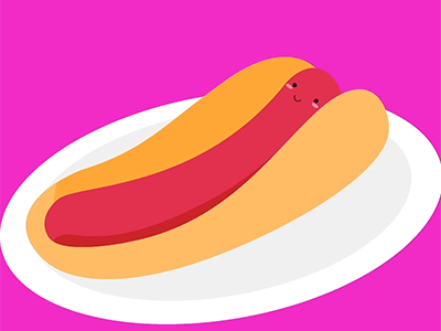 Doggy Dog after effects animation cute food with faces hot dog illustration kawaii vector