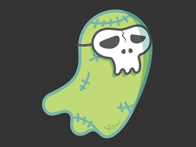 Dead...or undead? ghost illustration skull spooky spoopy vector zombie