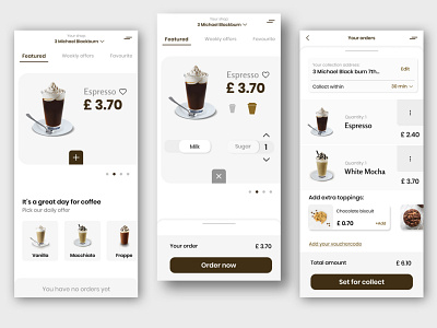 Choose and collect coffe shop coffee coffeeshop datingapp onlineshop ordersettings ui ui design ux uxsolution