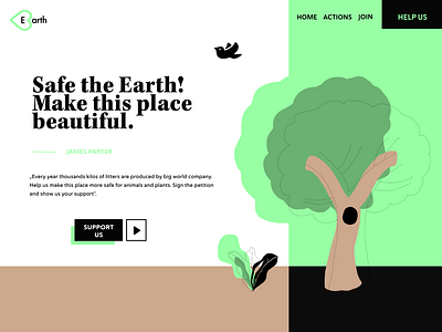 Ecological landing page 🌳🌳🌳 art design design art draw drawing eco illustration logo three color ui ux