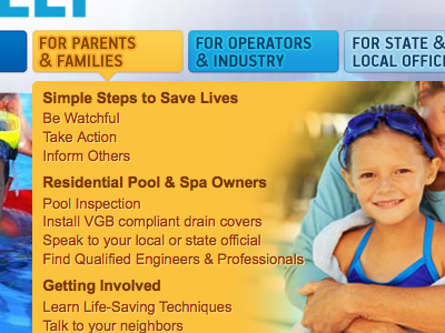 Simple Steps to Save Lives blue navigation water wordpress yellow