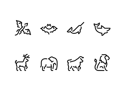 Animal Icons animal beast carnivore design dragon graphic icon illustration mammal outline vector wildlife