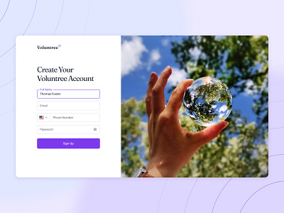 Voluntree Sign-up Page - Daily UI 001