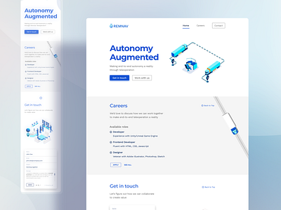 Website design + Dev for an Autonomous tech business - RemNav branding design development ui web design