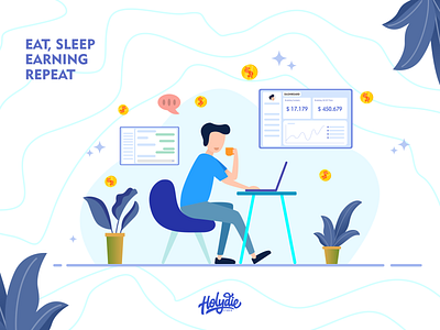 Freelancer Flat Design Illustration