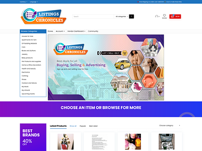 Multi-vendor E-Commerce Website With Social Media