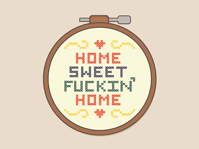 Home Sweet Home crafty cross stitch home illustration sweet
