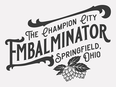 Emablminator apothecary beer label emablming