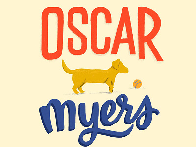 Oscar dog illustration ipad lettering wiener dog
