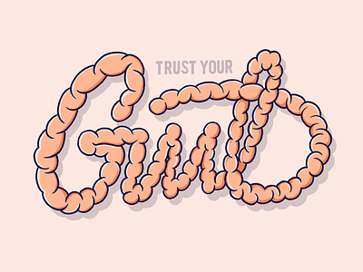 Trust Your Gut guts handlettering illustration intestines lettering procreate stomach