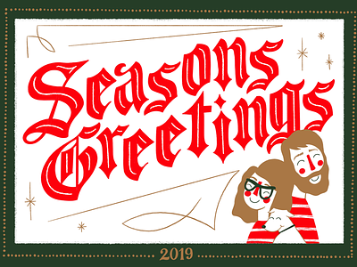 Christmas 2019 christmas christmas card hand lettering holiday holiday card illustration lettering seasons greetings