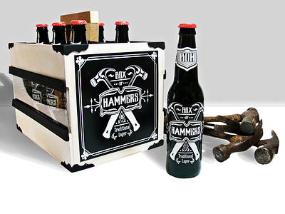 Box of Hammers Branding and Packaging beer bottle branding design handmade illustrator logo packaging photoshop simple six pack