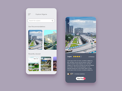 Trip Planner adobe xd adobexd app design explore illustration nigeria people places tour tourism tourist travel trip ui ux vacation vector visit