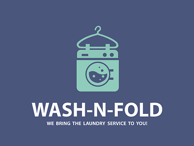 Wash n fold app logo ui vector