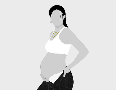 Gigi Hadid app design flat gigi hadid illustration minimal model modeling pregnant ui