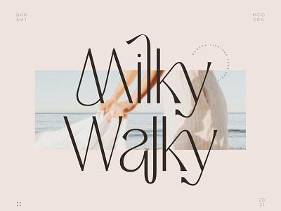 Milky Walky - Ligature Sans Serif display font fonts invitation layout ligature font logo fonts logotype luxury font modern font sans sans serif social media typeface typography