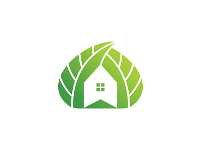 Green House Logo architecture eco energy environment home hotel house leaf logo nature real estate urban