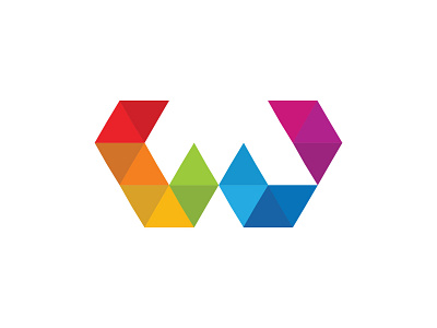 Colorful Letter W Logo