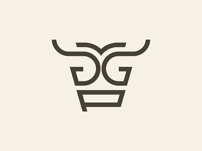 Cow - Letter G & P Logo agriculture beef beverage bull cattle cow dairy farm gastro horn logo meat milk pub restaurant