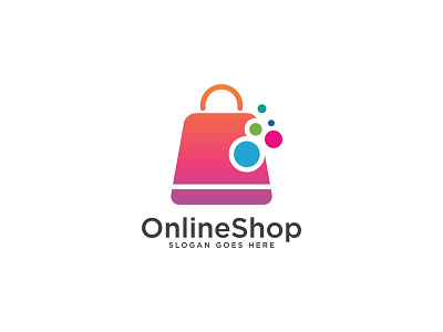 Online Shop Logo app bag business cart ecommerce fashion icon internet logo market modern online reatail sale shop store technology vector