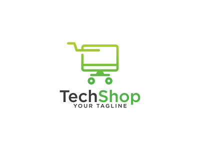 TechShop Logo app bag business cart discount ecommerce internet logo market modern online retail sale service shop store technology web