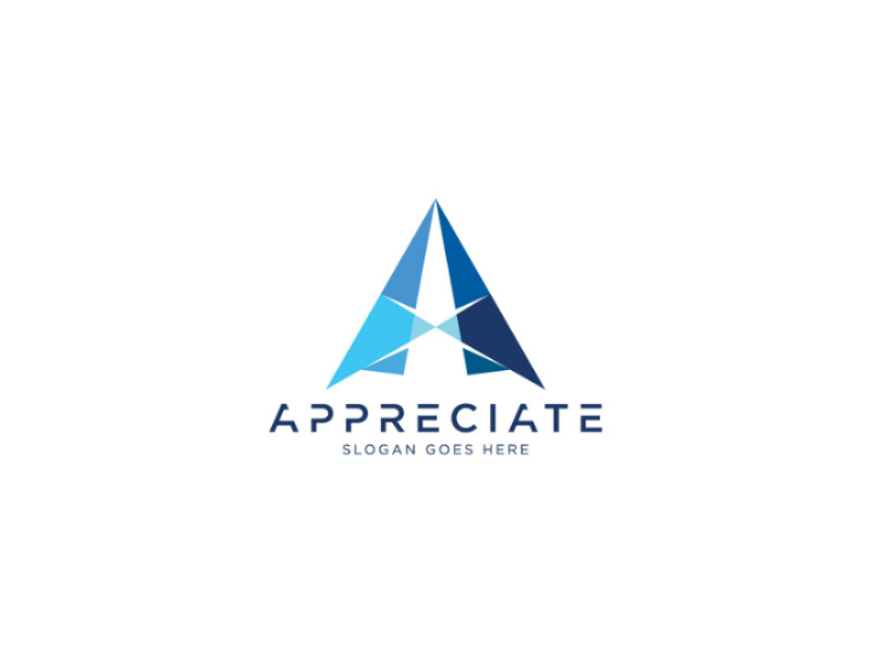 Modern A Logo identity branding blue triangle real estate technology financial consulting business letter a initial a a modern vector logo