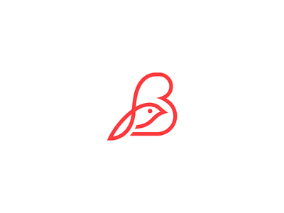 Bird B Logo b b logo beauty bird care dove feminine logo luxury modern pigeon travel vector