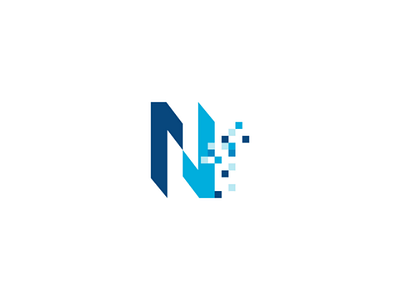 N Pixel Logo business connection finance initial n logo media modern n n logo network pixel science technology vector