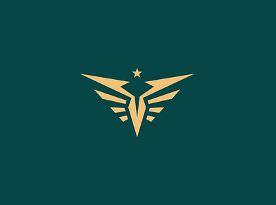 Wings Star Logo army bird business eagle falcon fashion force hawk hotel jewelry logo luxury military modern phoenix real estate sophisticated star vector wings