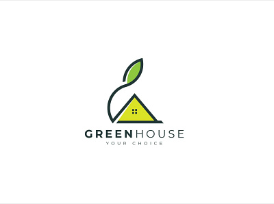 Green House Logo agriculture building business environment farm health home house landscape leaf logo luxury modern nature nursery organic plant real estate roof vector