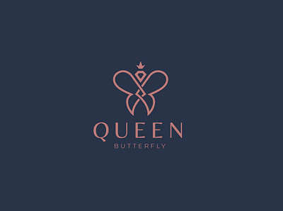 Butterfly Queen Logo beauty business butterfly cosmetics crown diamond fashion glamour jewelry logo luxurious luxury makeup modern natural queen salon sophisticated spa vector