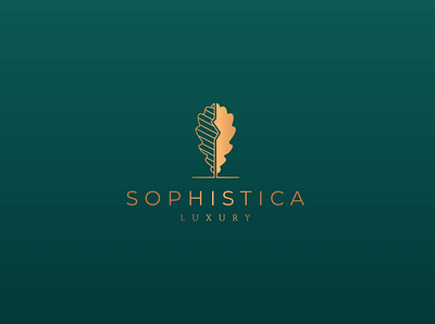 Sophisticated Oak Leaf Logo beauty brance business cosmetics esthetics fashion interior jewelry leaf logo luxury modern nature oak plant resort sophisticated spa vector