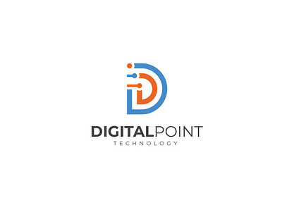 Digital Point Logo bitcoin business circuit connection d data digital energy finance initial d letter d logo media modern network point technology vector