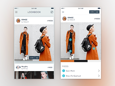 Lookbook clothes clothing detail ecommerce feed ios iphone shopping sketch stream ui