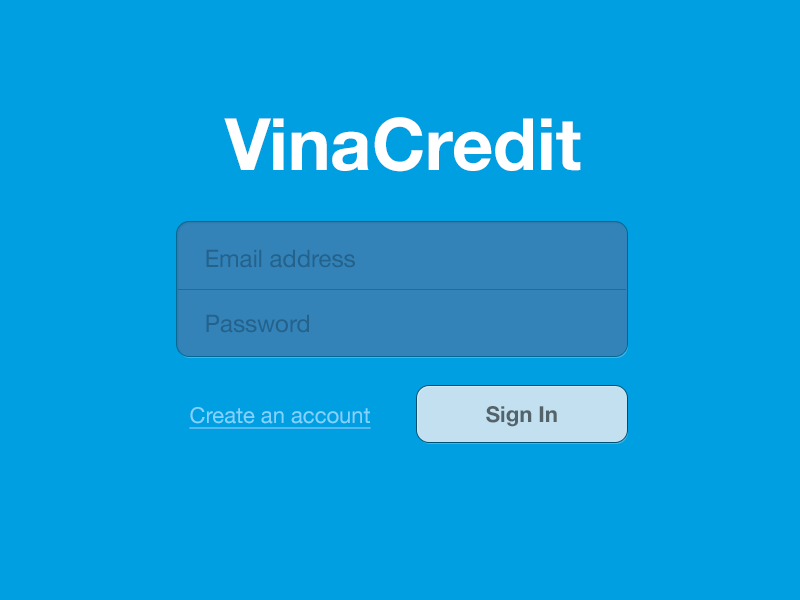 VinaCredit Sign In splash login signin sign in log in landing landing page splash page minimal helvetica