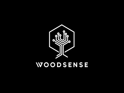 WOODSENSE logo tree vector