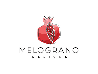 MELOGRANO design logo pomegranate vector