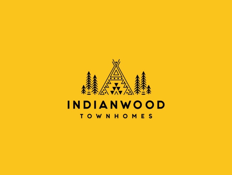 indianwood illustration logo native nature trees vector