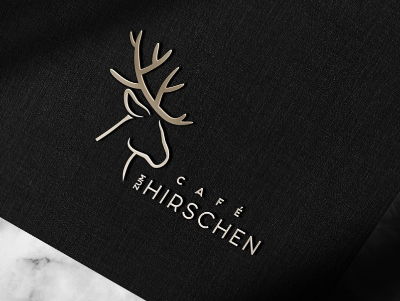 Zum HIRCSCHEN animal deer illustration logo