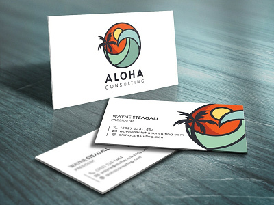 Aloha consulting. USA branding logo typography vector