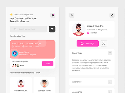 Mentor App Design