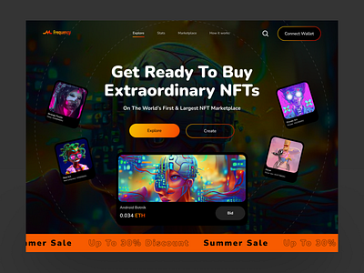 Frequency web 3 NFT landing page