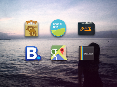 Travel kit alipay booking breadtrip googlemap icon icons insatgram qunar