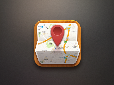 Map find icon map wood