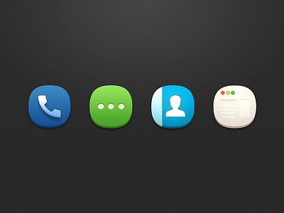 Icons 5 browser contact dial sms