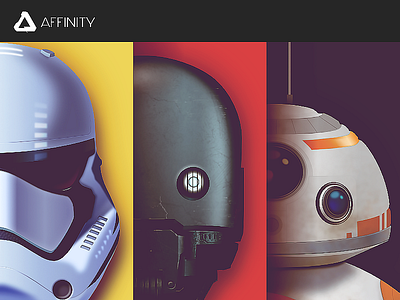 Star Wars - 3 Portrait affinity designer bb8 download illustration k2so star wars stormtrooper