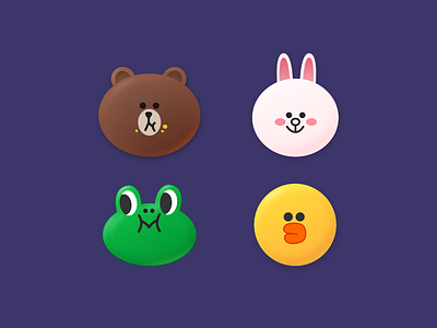🐰 🐻 🐸 🐤 bear chicken frog icon line rabbit